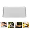 Plates Tray Plate Serving Metal Steel Stainlessplatter Pan Baking Dinner Rectangular Dishes Cookie Oven Camping Toaster Kitchen