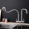 Küchenarmaturen, flexibler Wasserhahn mit Doppelgriff, spezielles Design, Edelstahl 304