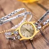 Orologi da polso Orologio al quarzo da donna Marca Oro Gin Bracciale Cinturino in pelle intrecciata leopardata multistrato Orologio di lusso Regali femminiliOrologi da polso