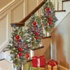 Dekorativa blommor Juldekoration Led Wreath Cordless Prelit Trairs Lights Up Home Holiday Festive Party Supplies