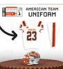 Anpassad NCAA College Football Jersey College bär 2023 Reeses Senior Bowl Uniforms 100% ED Embrodery Custom Eventuellt namnnummer Orange