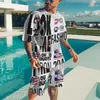 Jogging Clothing Hawaiian Men's Print Retro Short-Sleeved Summer Casual Fashion Hip-Hop Beach Two-Piece Suit 2023 Man