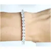 Charm Armbanden Fashioh Crystal Tennis Armband Zirkoon Kralen Mannen Armband Kettingen Strand Voor Vrouwen Pseiras Bijoux Sier Drop Levering jood Dhvjp