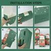 Gift Wrap 5st Christmas Paper Box Cartoon Santa Claus Candy med Clear Window Packaging Xmas Party Favor Year Decoration