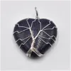 Charms Natural Stone Crystal Tree Of Life Heart Pendants Roses Quartz Wire Wrapped Trendy Jewelry Making Wholesale Drop Deli Dhgarden Dhem9