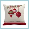 Taie d'oreiller 45 X 45 Cm Maison Canapé Jeter Taie D'oreiller Couleur Mixte Lin Xmas Er Coussin Décor Blanc Cadeau De Noël Drop Delivery Jardin Te Dhjqw