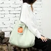 Evening Bags Washed Canvas Bag Korean Style Small Fresh Large-capacity Handbag Cute Pineapple Pattern Shoulder Women