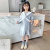 Girl's Fresh style kids' wear Baby Girls Clothes Cotton Sailor collar Straight Dresses Primary school girls Casual Dress Autumn