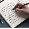 개폐식 스테인레스 스틸 볼스 포인트 젤 펜 0.5mm 미세 포인트 팁 블랙 블루 잉크 리필 매끄러운 글쓰기 그립 서명 펜