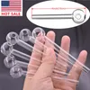 Stock aux États-Unis Pipes à fumer Clear Pyrex Verre Transparent Tuyau de brûleur à mazout Portable Dab Paille Huile Nail Pipe Verre Bong Accessoires