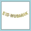 Décoration de fête Gold Sier Eid Banner Glitter Paper Garland Mubarak Festival musulman Bunting Ramadan Sn570Party Drop Delivery Home Ga Dh1X6