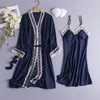 Vêtements de nuit pour femmes 2023 mariée Robe de mariée robe costume dame intime Sexy robe de nuit douce dentelle Faux soie vêtements de nuit demoiselle d'honneur pyjamas