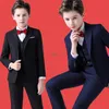 Pakken Flower Boys Formele trouwpak Kids Prom Party Tuxedo Blazer Children's Day Pinao Performance Costume School Uniform 2-14T 230131