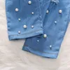 Jeans flickor jean mode barn baby elastisk midja hål rippad peal denim byxa byxor kläder i 2-7 år