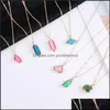 H￤nghalsband Colorf Fashion Natural Crystal Stone Necklace For Women Sweet Love Friendship Mti Color Irregar Geometry Glass Dro OT2T7