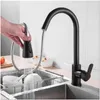 Kitchen Faucets Pull Out Faucet Black Sink Mixer Tap 360 Degree Rotation Taps