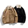 Herenjacks winter mannen jas casual trendy suede lam fluweel dikke parka warme mode plus size jas