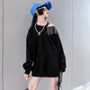 Girl's Cute Clothes Girls Dresses Sleeve Fashion Tassel Off Shoulder Dress Casual Cotton One-Piece Loose Sweatshirt Long Kids Wear 0131