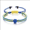 Bedelarmbanden handgemaakt touw madeliefje zonnebloem oekraïne blauw en gele etnische vriendschap armband drop levering sieraden otjfm