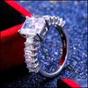 Band Rings Fashion Square Zircon CZ Ring White Cubic Finger Engagement Wedding Fit 6 till 10 f￶r Women Jewelry Party Gift Drop Delivery Otdkt