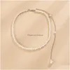 Beaded Necklaces Fashion Jewelry Beach Bride Back Body Chain Ornaments Choker Necklace Sexy Faux Pearls Tassel Drop Delivery Pendants Dhymc