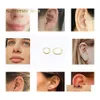 Hoop Huggie 21Mm15Mm Petite Boucle D'oreille En Acier Inoxydable 316L Sier Or Mode Punk Style Boucle D'oreille Cercle Lisse Pour Femmes Filles Drop D Ot70C