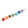 Pendant Necklaces Silver Plated Wire Wrap Small Round Beads Many Color Quartz Stone Fashion Jewelry