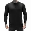 T-shirts pour hommes 2022 New Man Fashion T-shirt Casual Fashion Couleur unie à manches longues de haute qualité Slim Polo Shirt Men Gym Fitness T-shirt Y2302