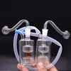 Mini brûleur à mazout en verre Bang Mobius le moins cher avec double matrice Perc Recycler Dab Rig avec tuyaux de brûleur à mazout en verre et embout de filtre de tuyau