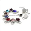 Шармс 12 -месячный камень из нержавеющей стали для баклета ожерелье Diy Colorf Dewelly