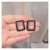 Stud Fashion Jewelry S925 Sier Post Barock Geometry Earrings Square Rhinstone Drop Delivery DH2LO