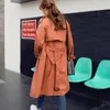 Femmes Trench Coats 2023 Manteau Femmes Long Casual Cool Coupe-Vent Lâche Solide Couleur Femme Mode Ceintures Mince Sauvage OL Casaco AC019