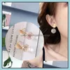 Charme Clear Transparent Ball Boucles d'oreilles Gold Color Sequin Slebin suspendu pour les femmes vendant des bijoux de fleurs séchées Livraison OT5PQ