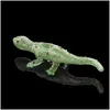 Smoking Pipes Green Glass Oil Burner Pipe Gecko Shape Pyrex Tubes 7 Inch Length Hand Hold Thick Clear Handmade Collection Herb For S Dhrhl