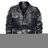 Mens Leather Faux Classical Motocycle Jacket Winter Fleece Thick Men Motor Autumn Zipper Male Biker Coat Size 5XL 230131