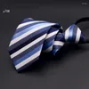 Bow Ties High Quality 2023 Fashion Men Formal Casual Zipper 7cm Striped Dot Tie Wedding Party Slips Designers med presentförpackning