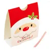 クリスマスデコレーション50セットキャンディーバッグイージーアセンブルフードグレードパッキングプラスチッククリスマスクッキースナックストレージパーティー用品