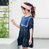 Girl's Es Girls Summer New College Style Ubranie Dzieci Krótki rękaw Księżniczka Dress Casual #7206