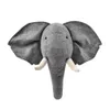 Decorazione da parete 3D Simpatico elefante Testa di animale Montaggio a parete Decorazione Hang Murale Peluche Nordic Home Room Nursery Kindergarten Artwork Decor 230131