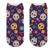 Women Socks Creative Skulls Colorful Pattern Short Harajuku Mexikansk skalle Ankel Funny Lucky Lycklig Sox för gåvor