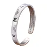 Bracciale rigido con memoria retrò in argento tailandese con testo simbolo nuvole colore bracciali ridimensionabili femminili SBR330