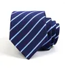 Bow Lays High CALIDAD 2023 Marcas de diseñadores Negocios de moda 7cm Slim para hombres Azul marino a rayas Corbitanía con caja de regalo