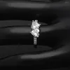 Bröllopsringar Elegant förlovningsring Crystal Love Heart For Women Cubic Zirconia Promise Jewelry Fashion Accessories Gift