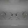 Óculos de sol Quadros de moda Moda Ultra-Light Small Sizeyear Men Pure Titanium retro redondo óculos de prescrição óptica Mulheres KMN53