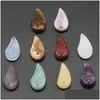 Charms Natural Crystal Wings Stone Pendants Rose Quartz Tiger Eye Feather Trendy Jewelry Making Wholesale Drop Delivery Findi Dhgarden Dhyha