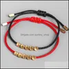 Braccialetti con ciondoli Fatti a mano Perline di rame tibetane Braccialetti di corda fortunati Braccialetti per donne Uomini Filo di cera Coppia di gioielli Consegna di goccia Otclp