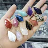 Charms Gold Edge Faceted Natural Crystal Geometry Stone Rose Quartz Pendants Trendy For Jewelry Making Wholesale Drop Delive Dhgarden Dhyho