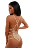 Women's Jumpsuits Rompers OMSJ Sequins Strappy Backless Bodysuit Sleeveless Summer Beach Bodysuits Clubwear Outfits 230131