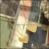 Pendant Necklaces Gold Heart Necklace Diamonds Shape Charms Sweater Chains 1816 T2 Drop Delivery Jewelry Pendants Dhh5T