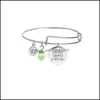 Очарование браслетов Bracelets Banger Bangles, сделанные с Love Heart Cute Apple Sea Snail Charms Расширяемый браслет из проволочного браслета для женщин Kid Ot7io